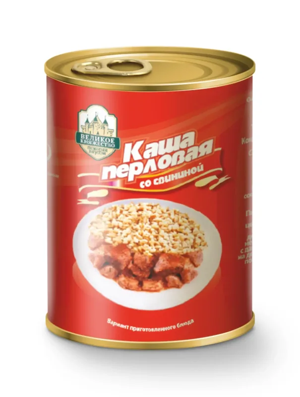 Консервы мясорастительные «Каша перловая со свининой» ГОСТ 8286-90