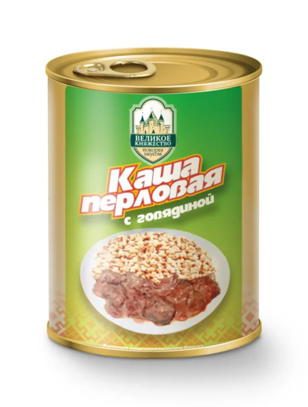 Консервы мясорастительные «Каша перловая с говядиной» ГОСТ 8286-90