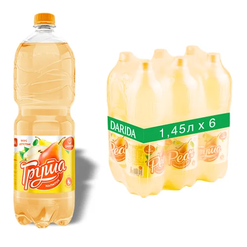 НАПИТОК БЕЗАЛКОГОЛЬНЫЙ ГАЗИРОВАННЫЙ «ДАРИДА» «Вкус груши», 1.45л.