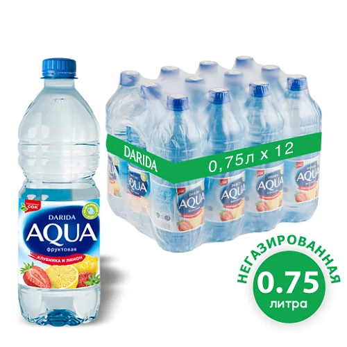 Вода «Аква Фруктовая» с ароматом клубники и лимона, 0.75 л