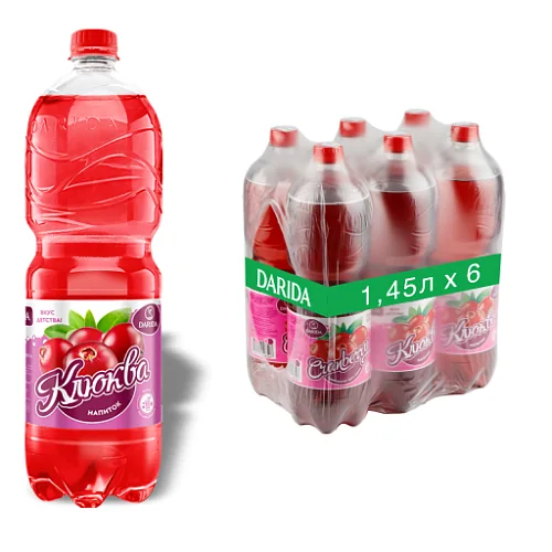 Напиток безалкогольный газированный «Дарида» «Вкус клюквы », 1.45л.