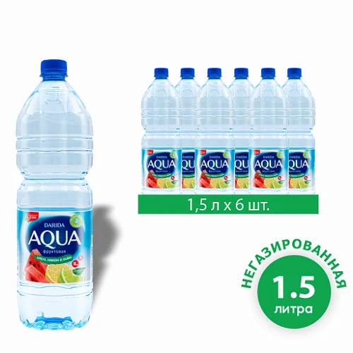Вода «Аква Фруктовая» с ароматом арбуза, лимона и лайма, 1.5 л